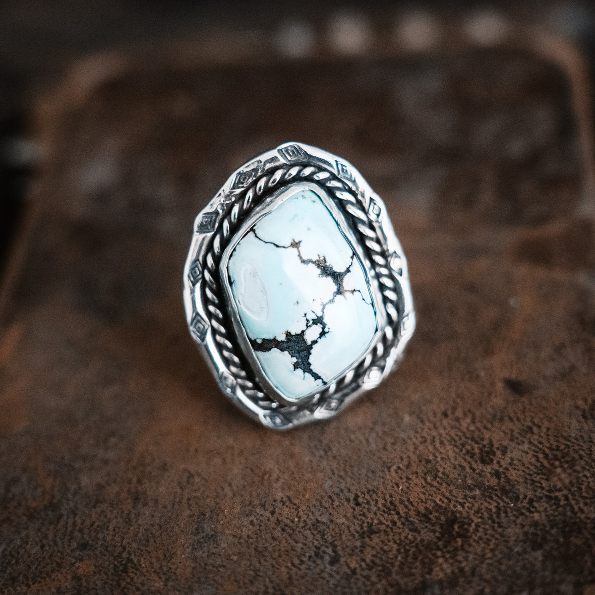Cloud Chaser Lone Mountain Turquoise Ring - Size 9