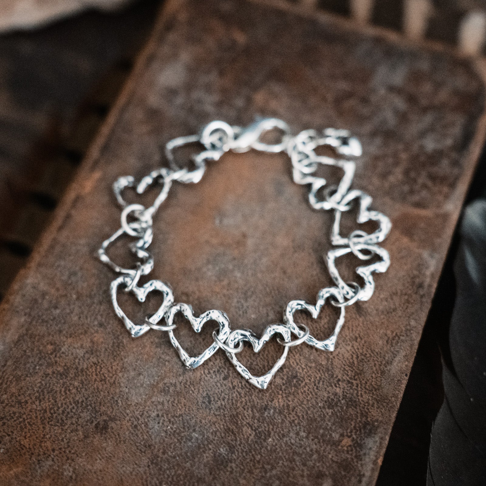 silver heart charm bracelet