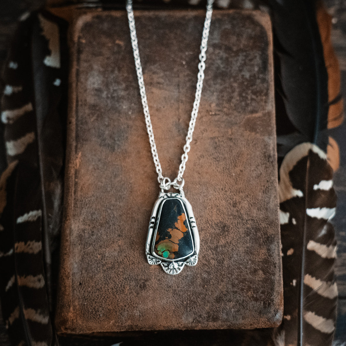 Strong and Brave Black Jack Turquoise Necklace