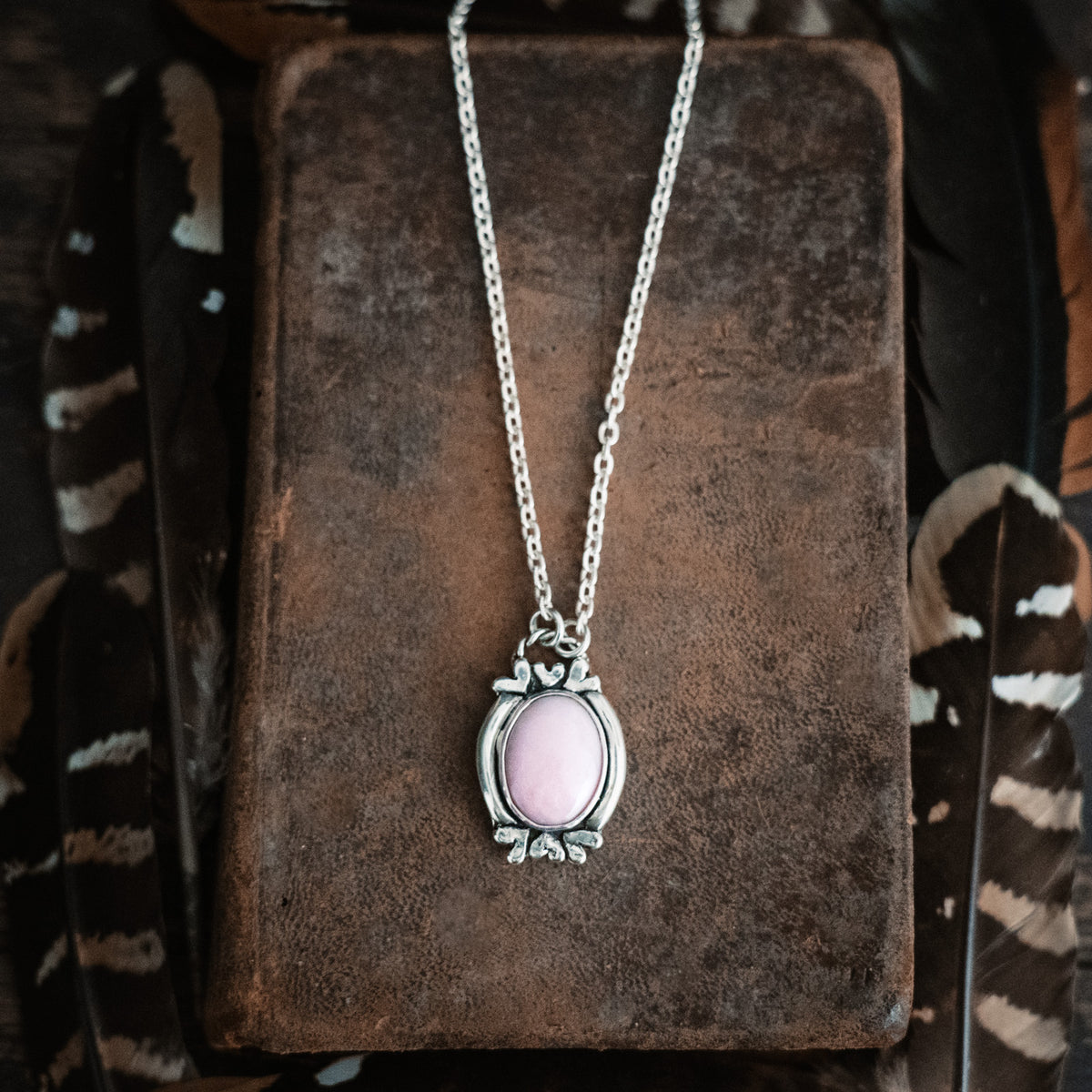 Tender Heart Pink Opal Necklace
