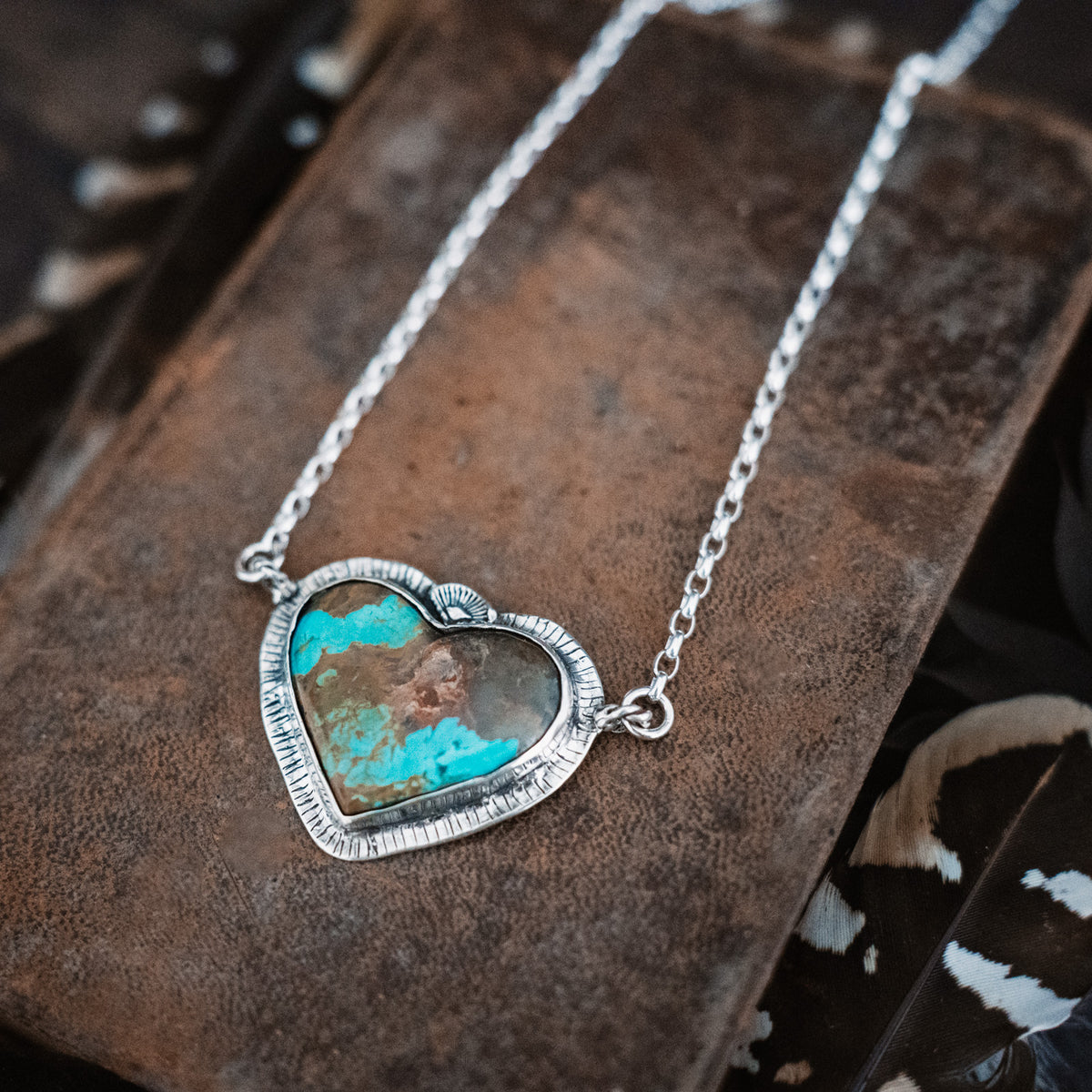 Touch the Sky Ribbon Turquoise  Necklace
