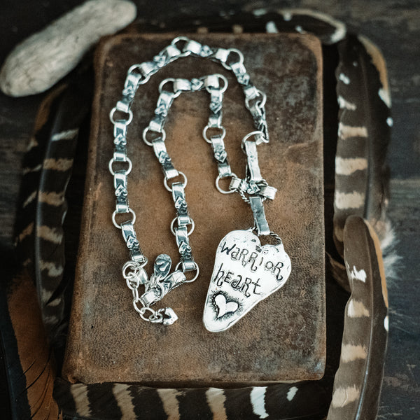 Live Brave Heart Kingman Turquoise Sterling Necklace - Island Cowgirl