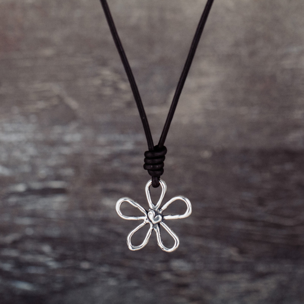leather flower necklace