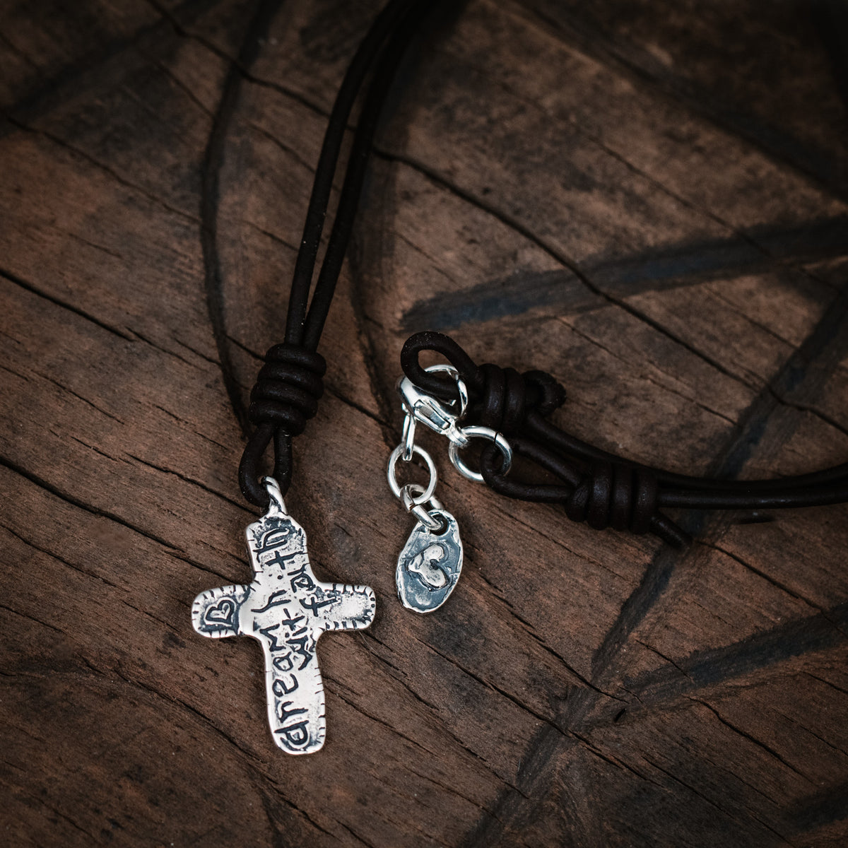 leather necklace with cross