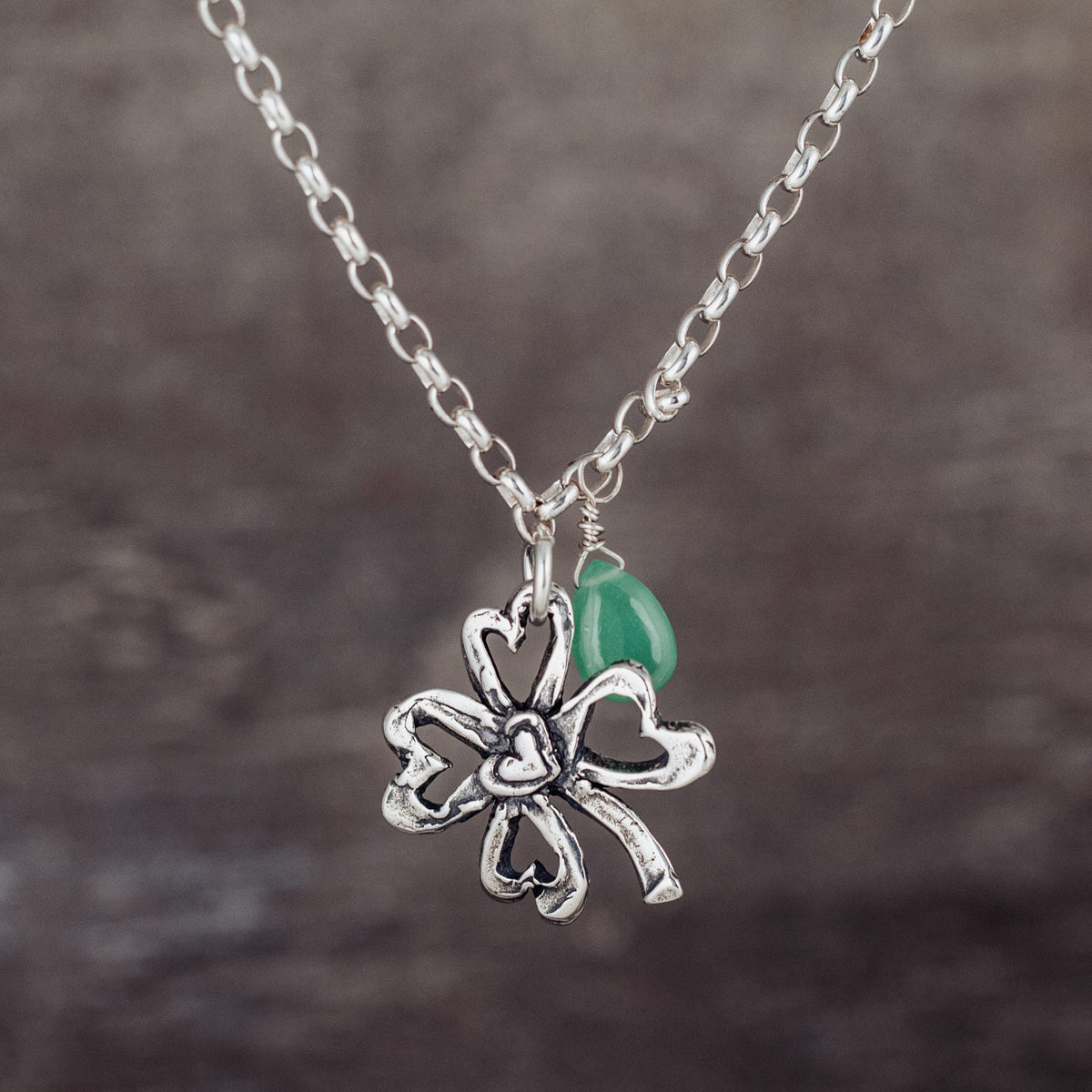 necklace with four leaf clover pendant