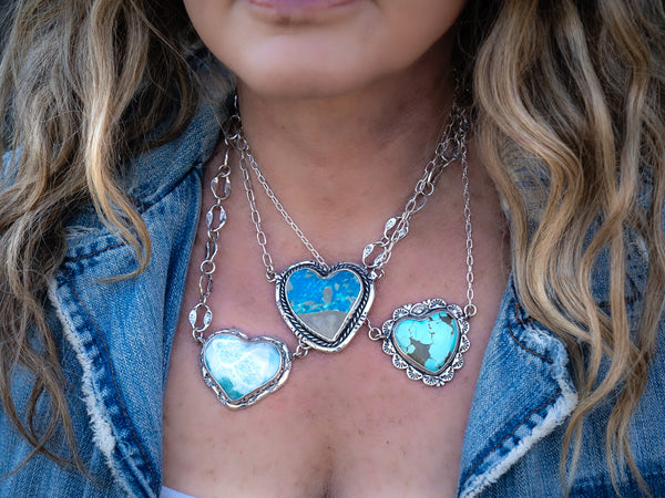 Let my heart be wise Larimar Heart Necklace - Island Cowgirl