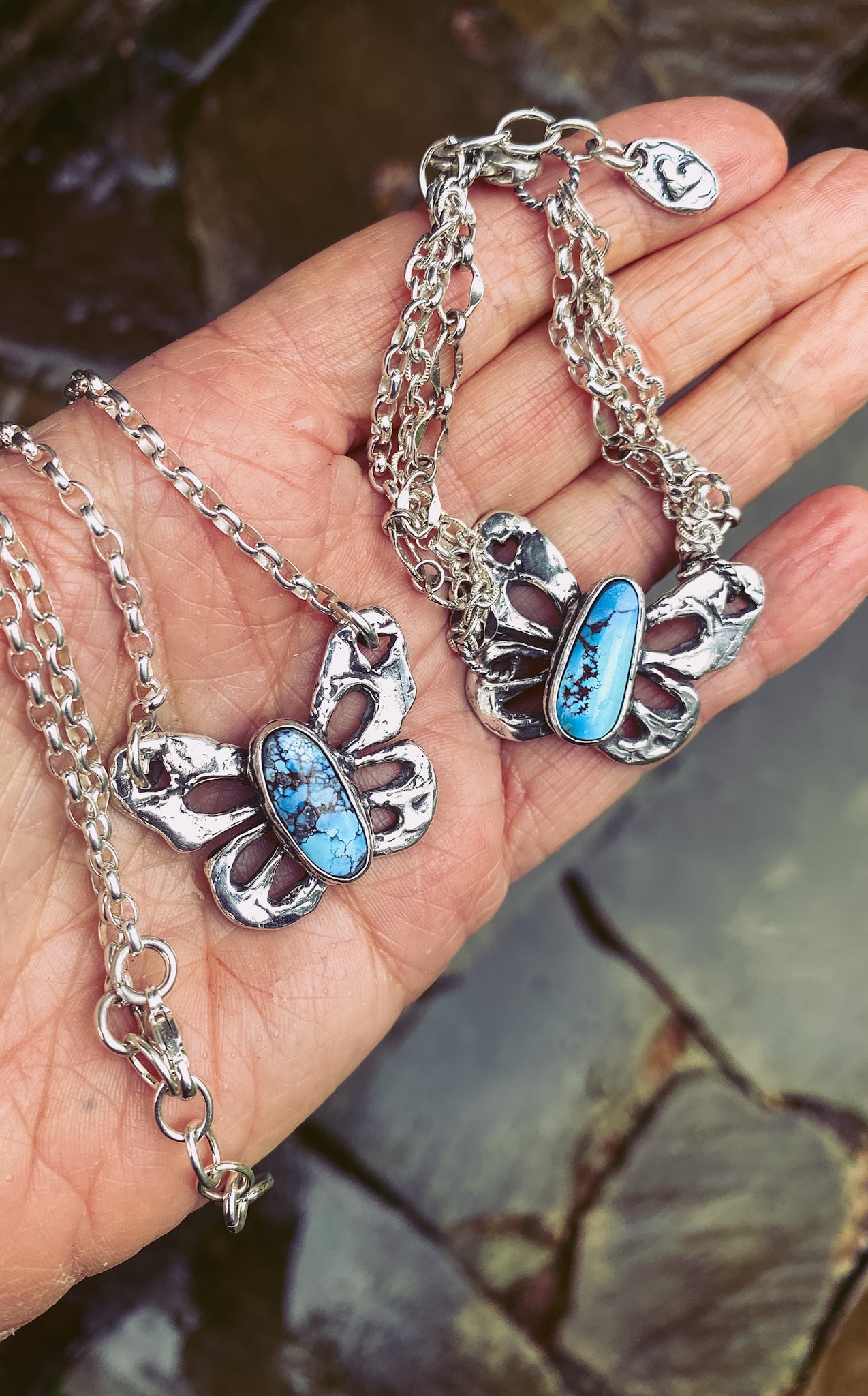 butterfly turquoise necklace