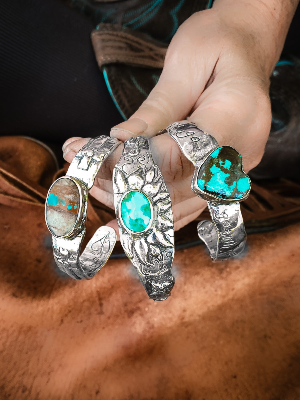 turquoise cuffs handmade artisan