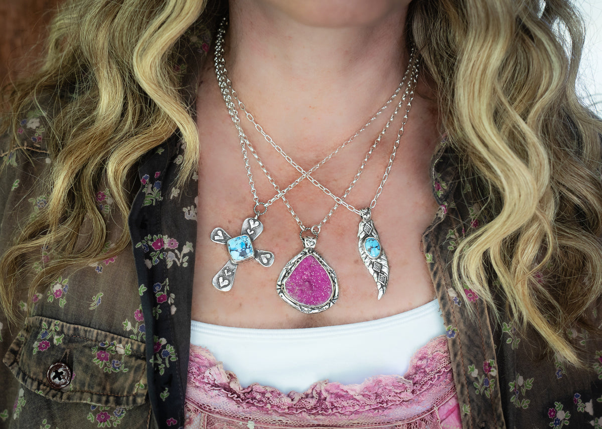 Prairie Winds Golden Lavender Turquoise Necklace