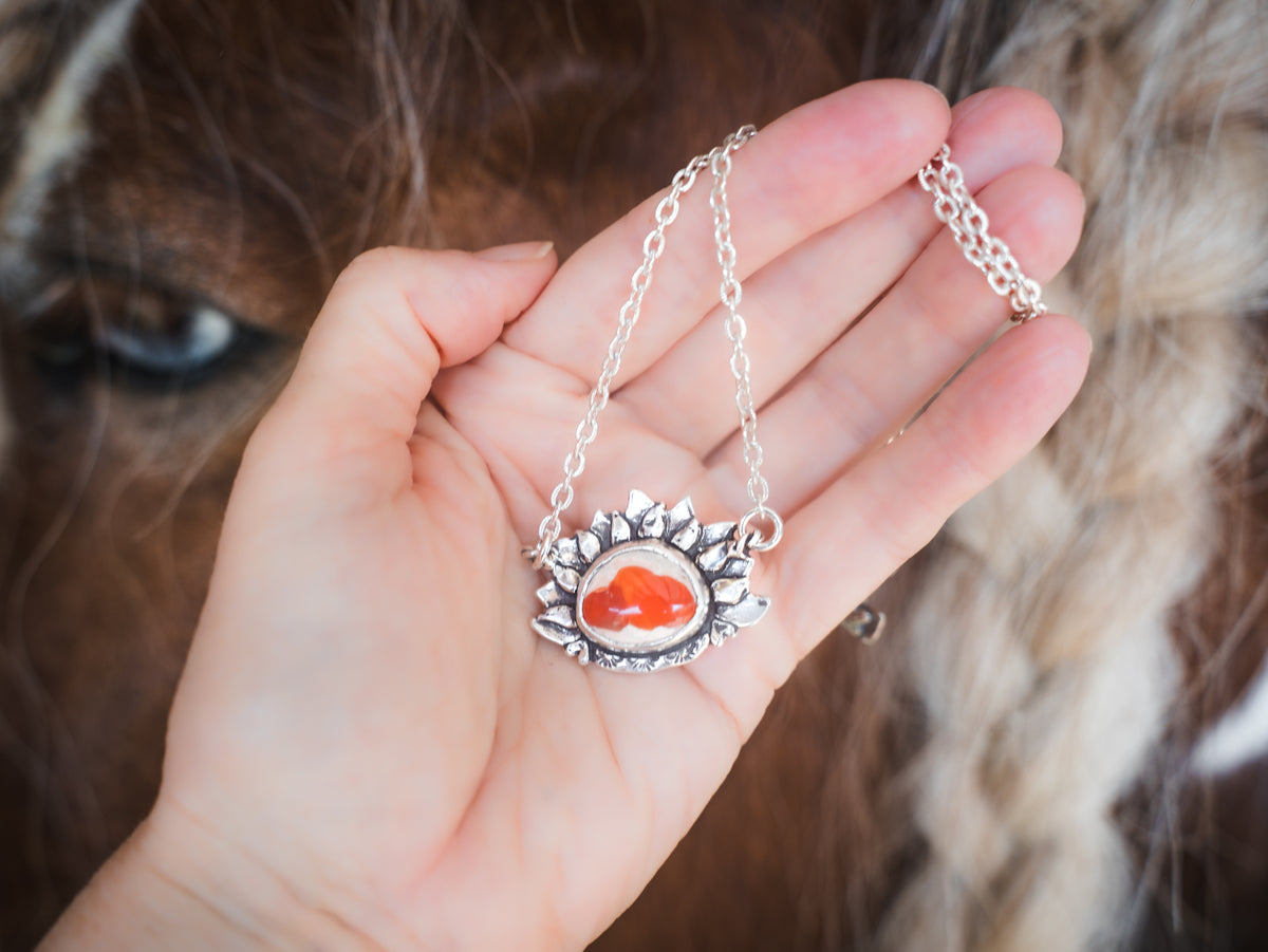 Follow the Sun Fire Opal Necklace