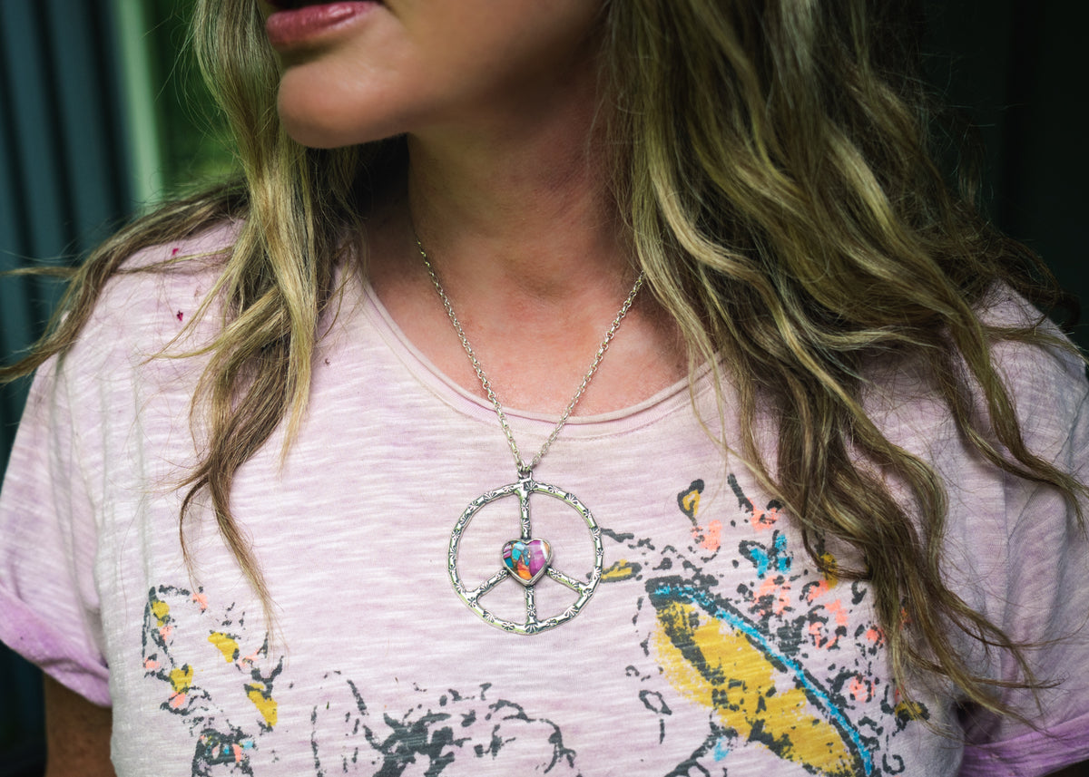 Giant Peace Sign Necklace