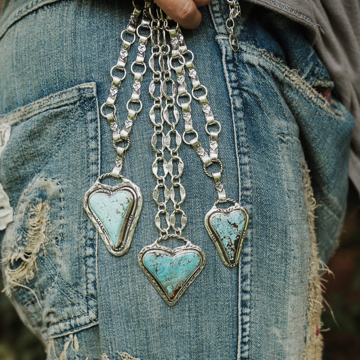 Trust Your Heart Warrior Necklace- Number 8 Turquoise