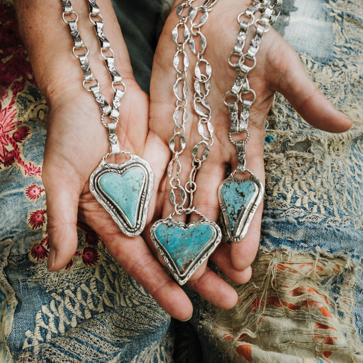 Trust Your Heart Warrior Necklace- Number 8 Turquoise