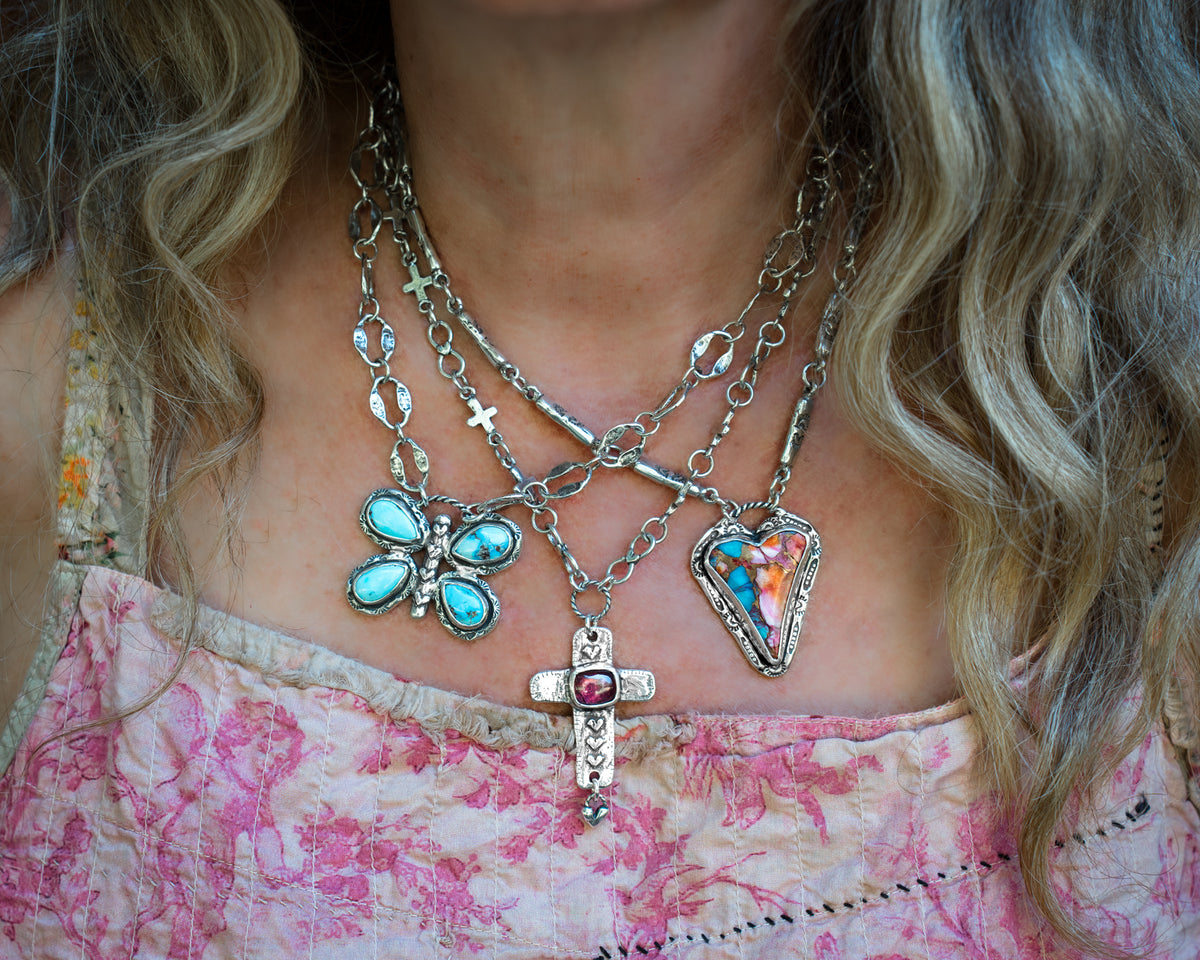 Fly High Butterfly Turquoise Necklace