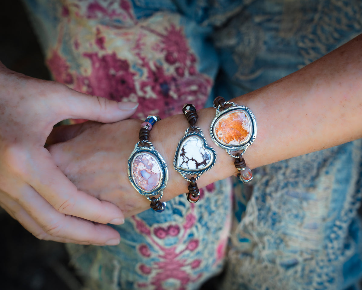 Cowgirl At Heart Trade Bead Bracelet- SIZE Large- 8.5&quot;