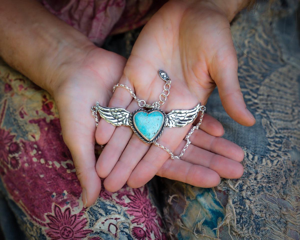 This Soul Has Wings Turquoise Necklace