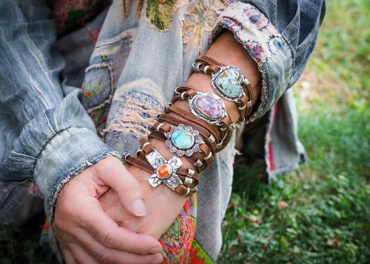 Beauty Blossoms Turquoise Wrap Bracelet