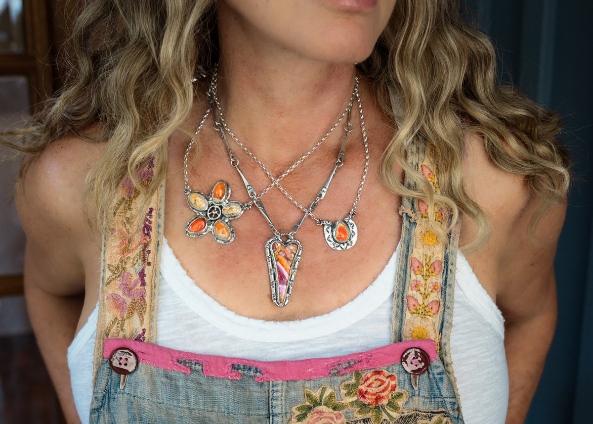 Flower Power Fire Opal Necklace