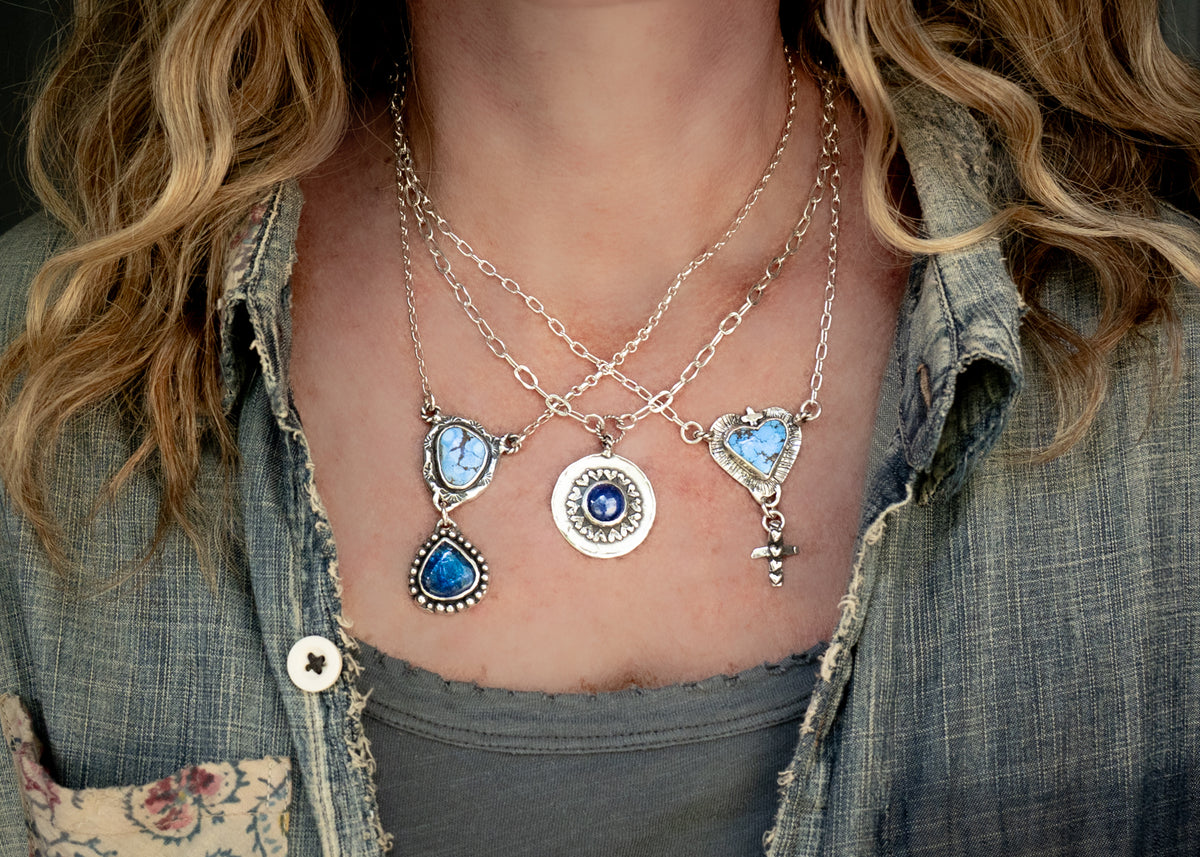 Brave Heart Golden Lavender Turquoise Necklace
