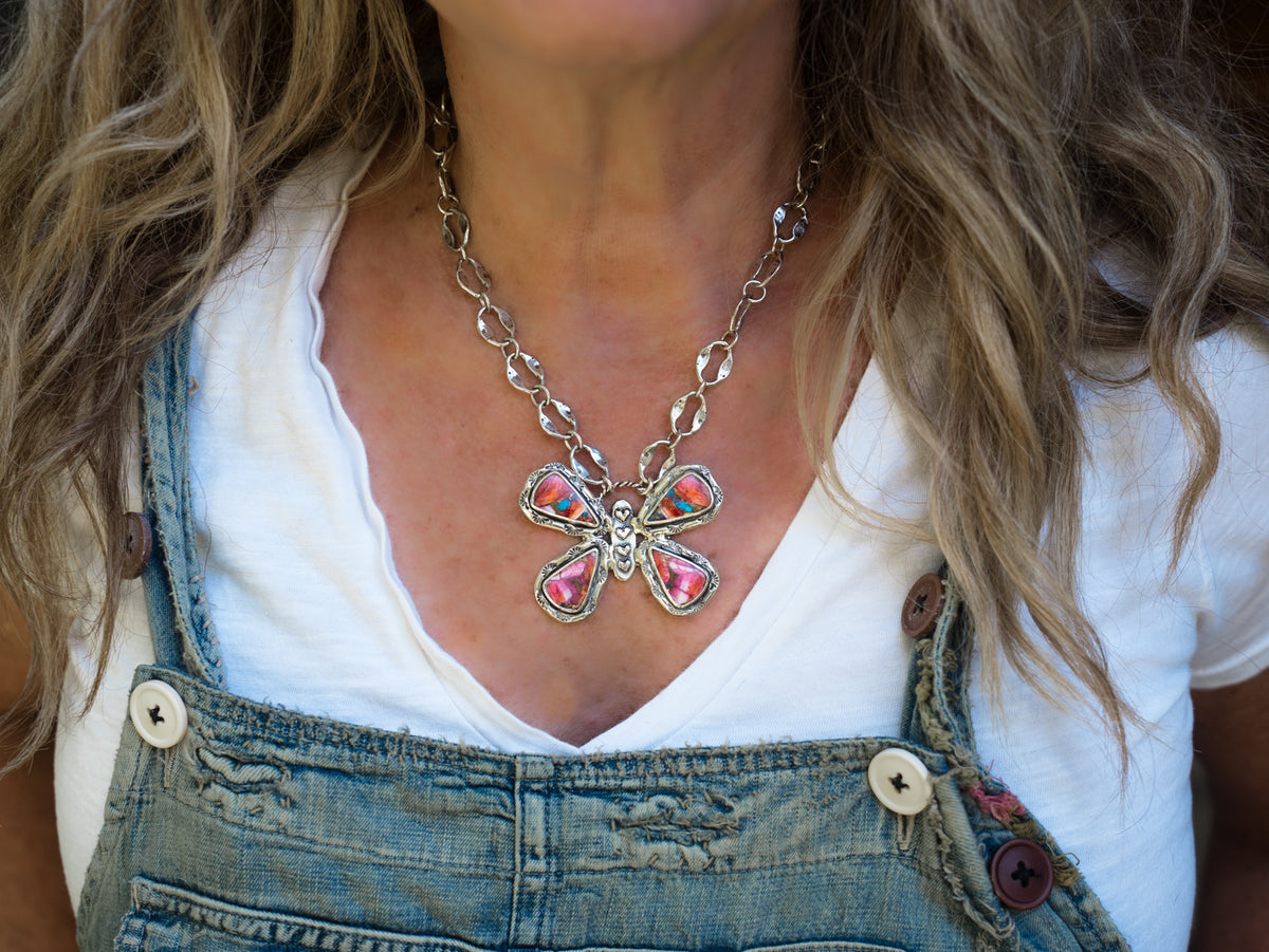 Fly High Butterfly Confetti Necklace