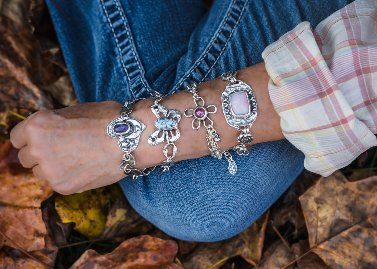 Fly High Butterfly Lavender Turquoise Bracelet