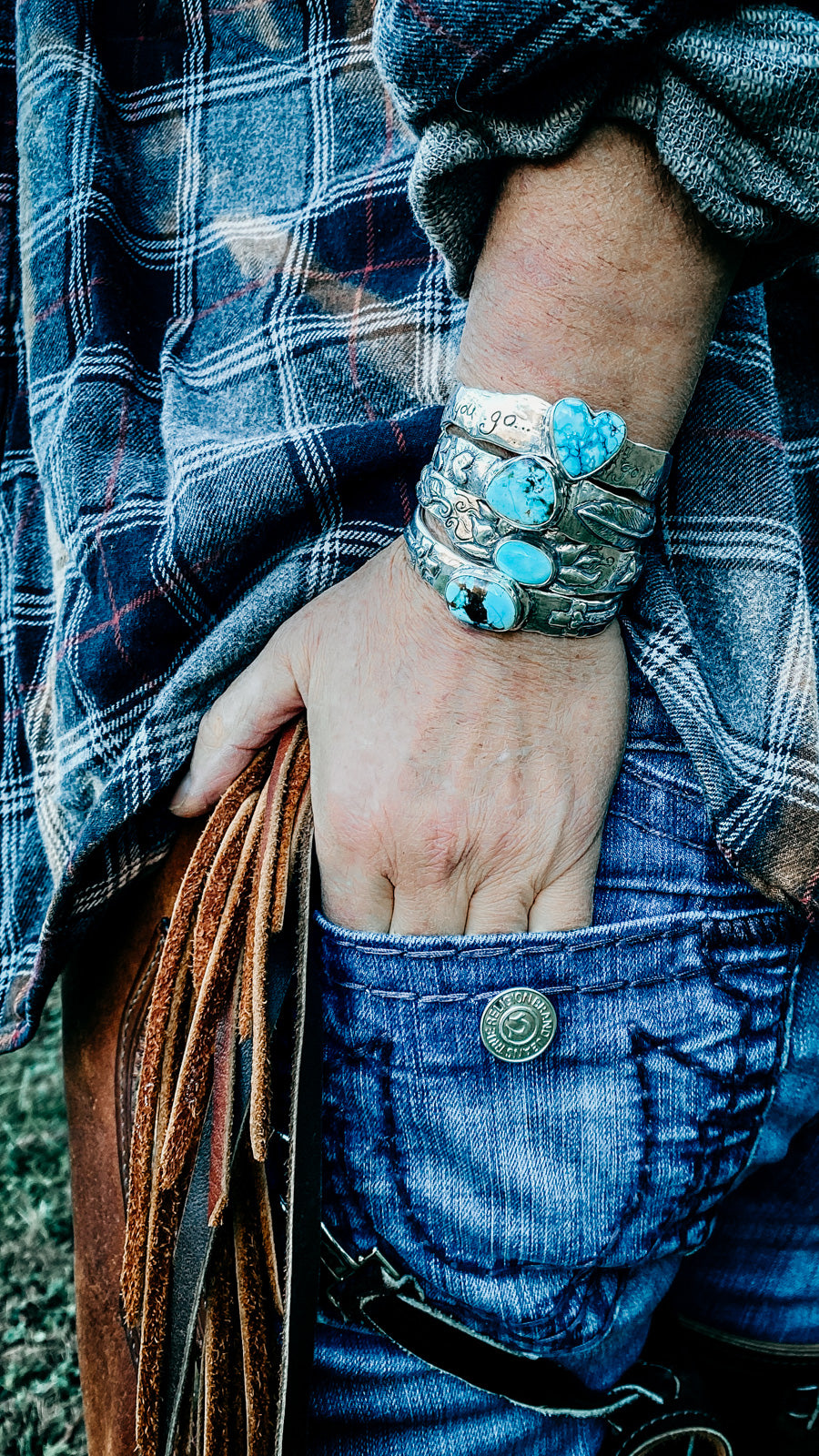 turquoise cuff with heart