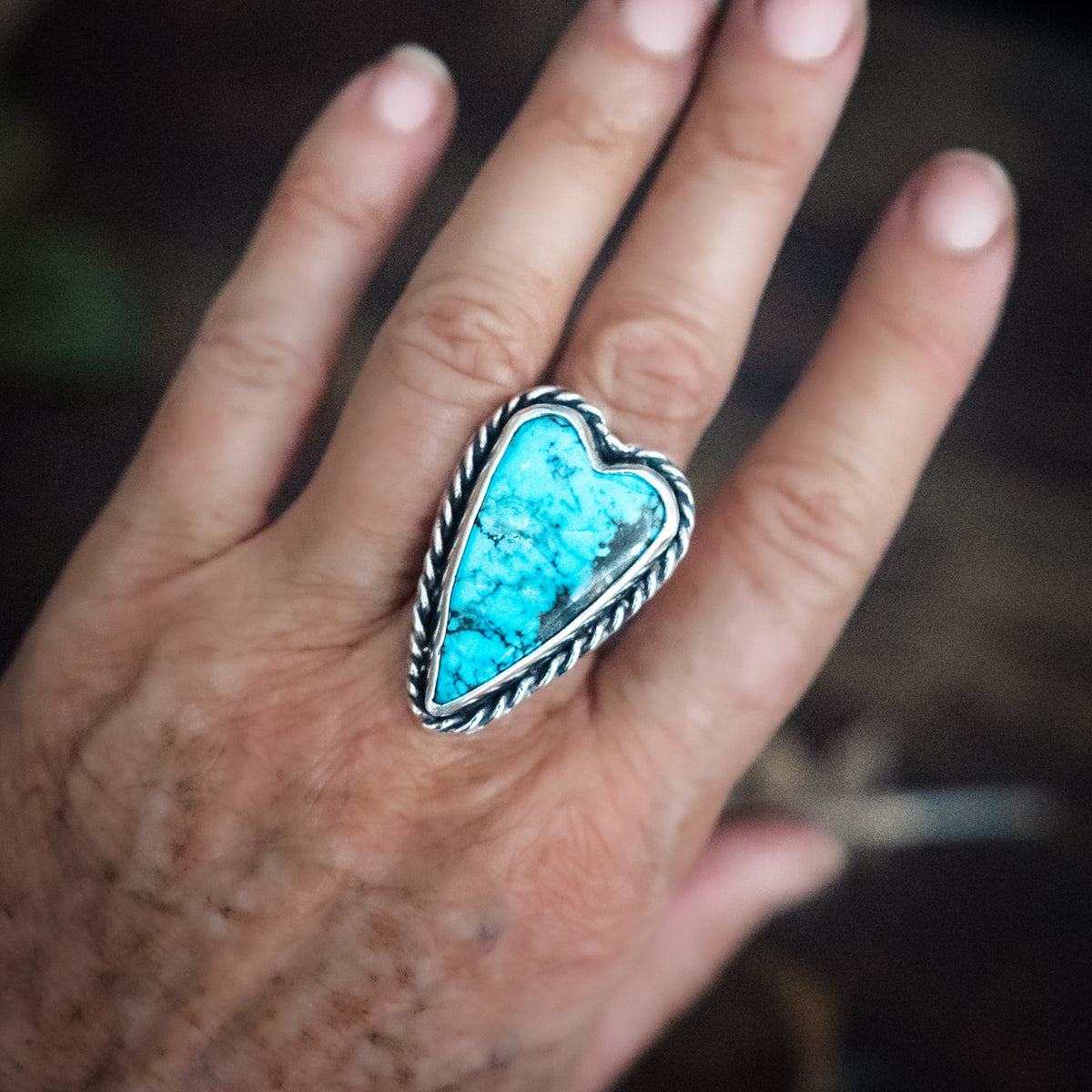 Cowgirl Heart Turquoise Ring - adjusted to your size