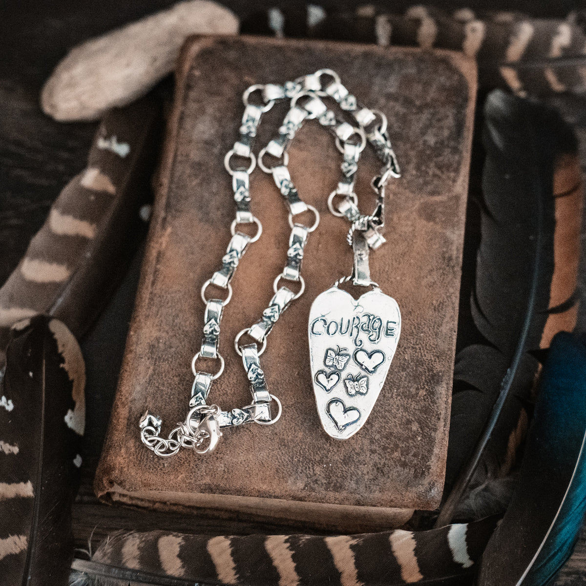Courageous Heart Confetti Necklce