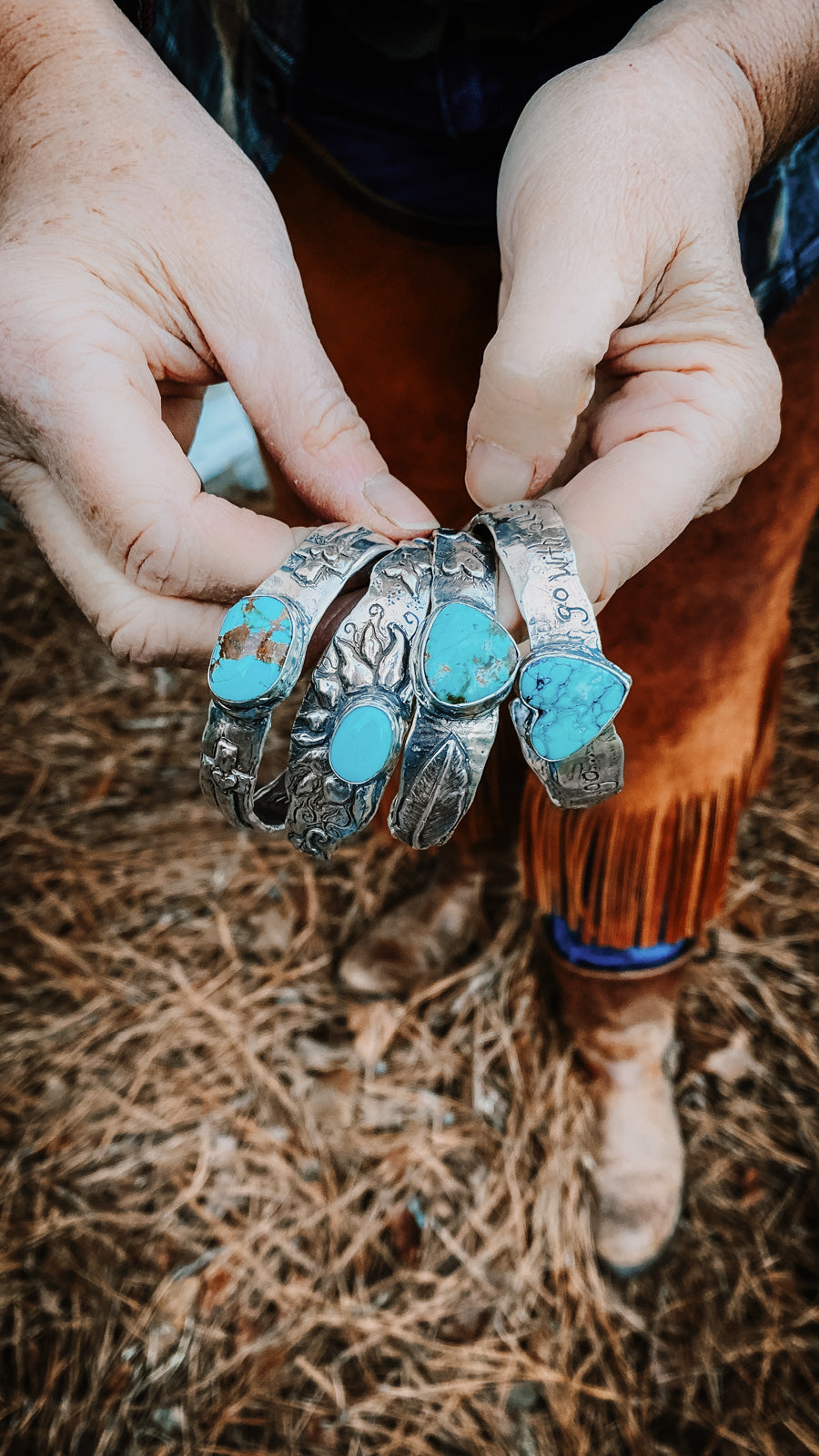 turquoise sterling cuffs handmade