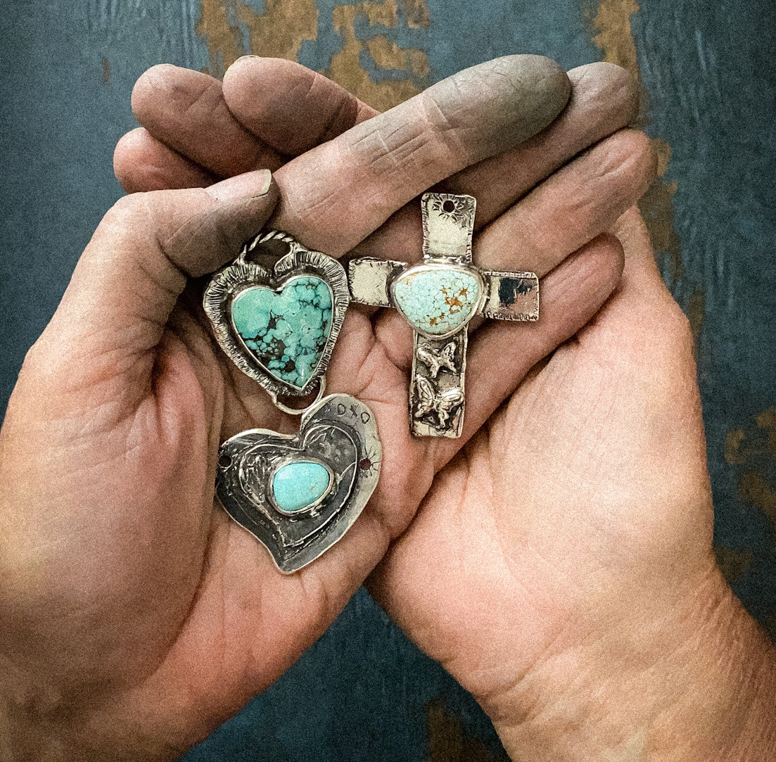 turquoise hearts