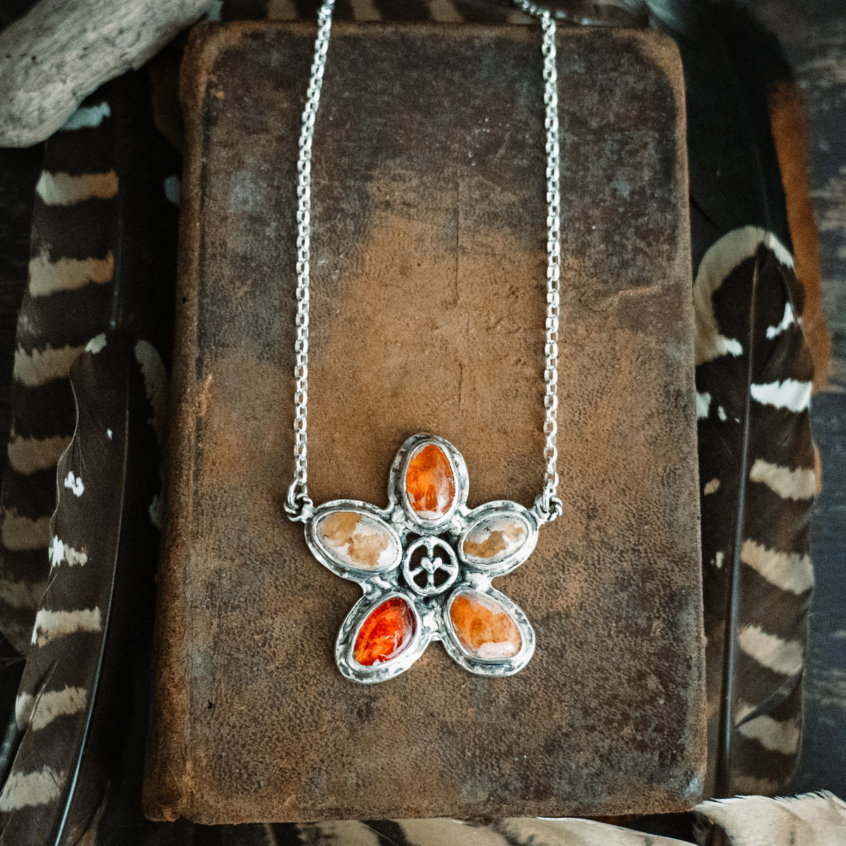 Flower Power Fire Opal Necklace