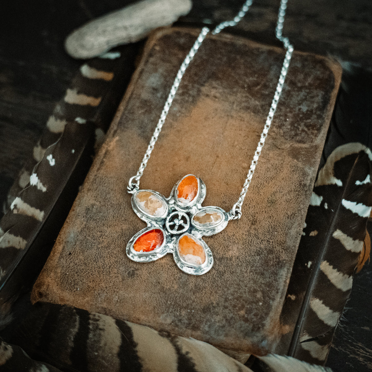 Flower Power Fire Opal Necklace