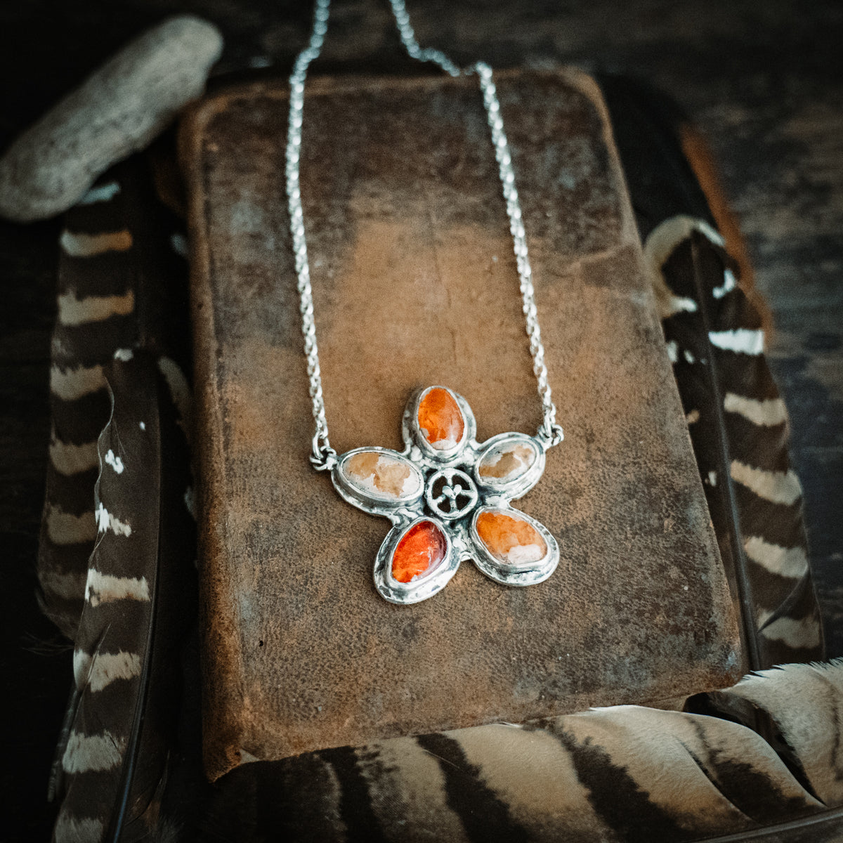 Flower Power Fire Opal Necklace