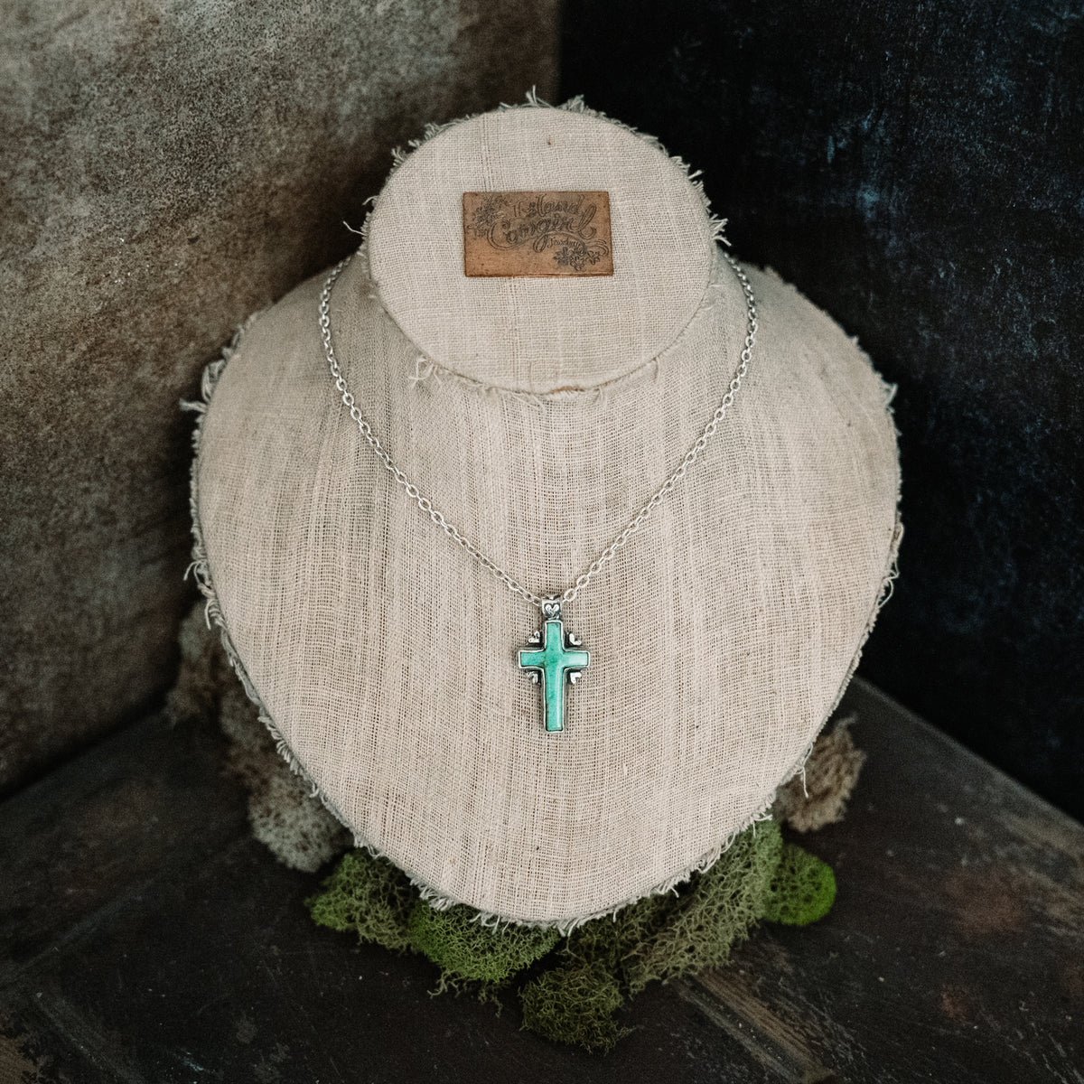 A little Faith turquoise cross necklace