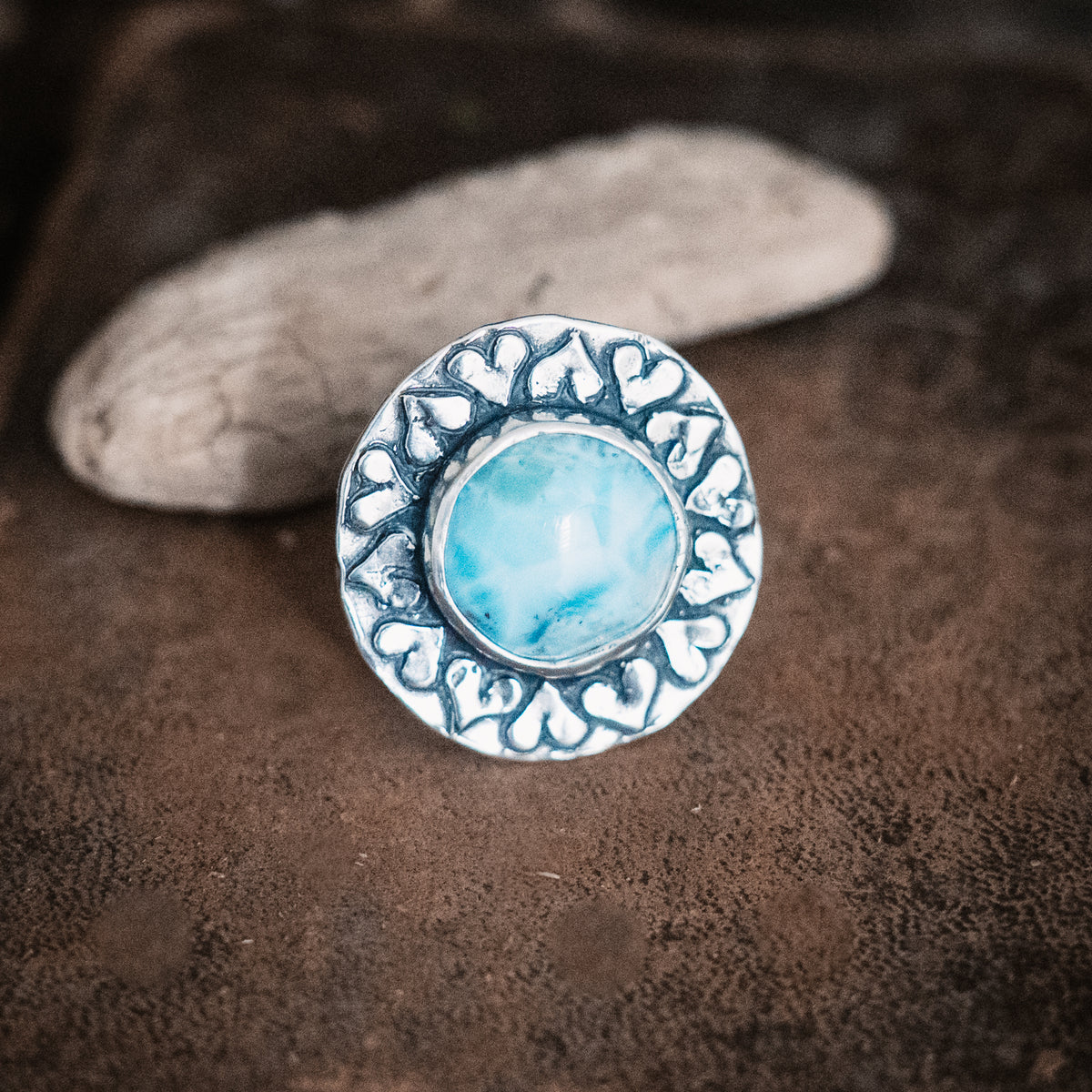 A Thousand Hearts Larimar Ring- adjusted to your size