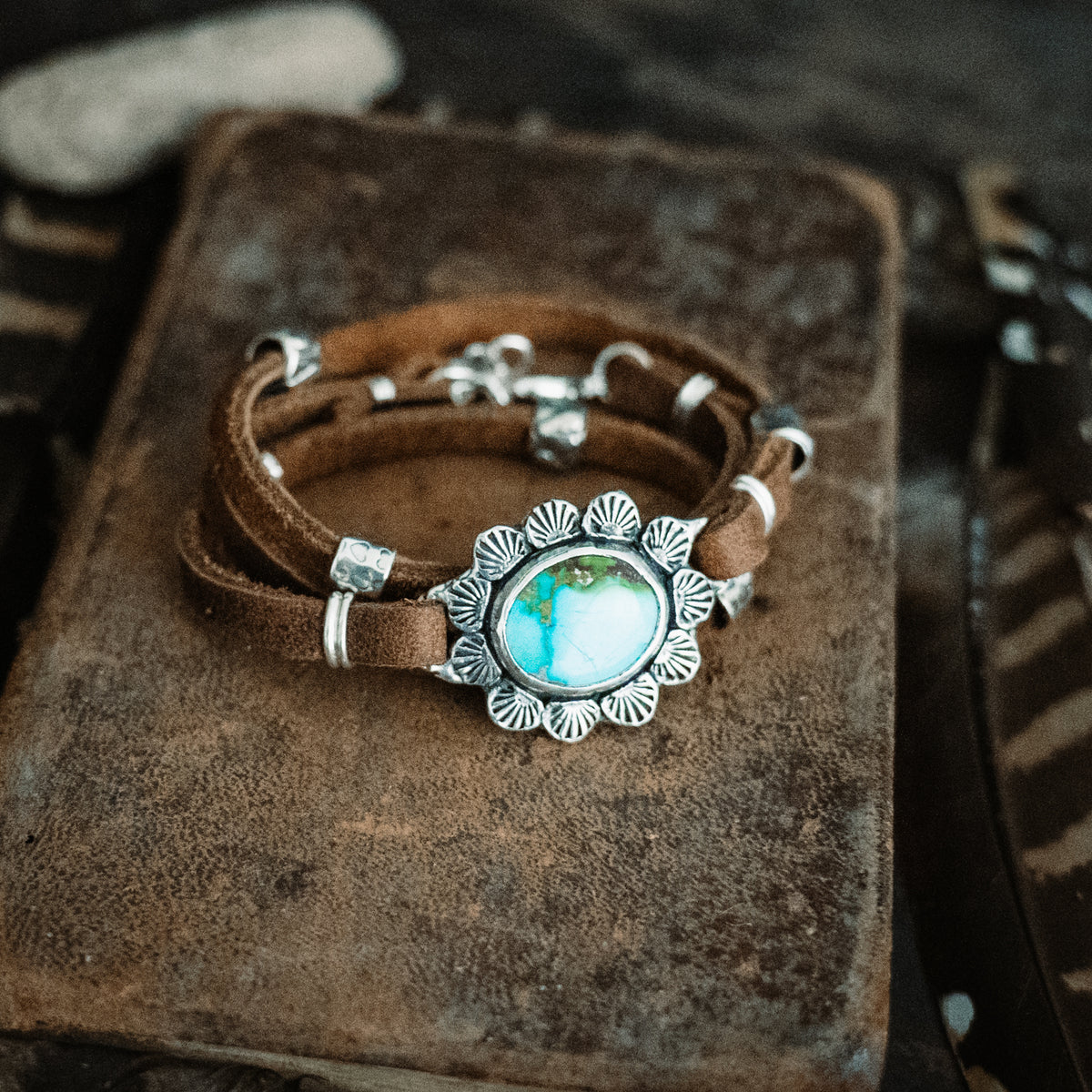 Beauty Blossoms Turquoise Wrap Bracelet