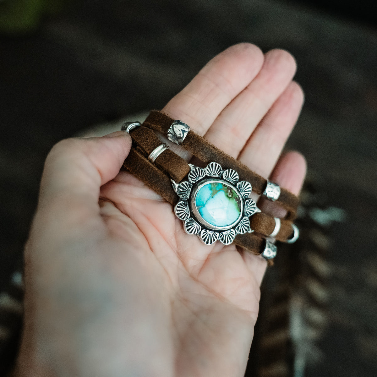 Beauty Blossoms Turquoise Wrap Bracelet