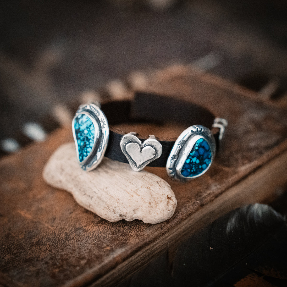 Bella Blue Leather Bracelet