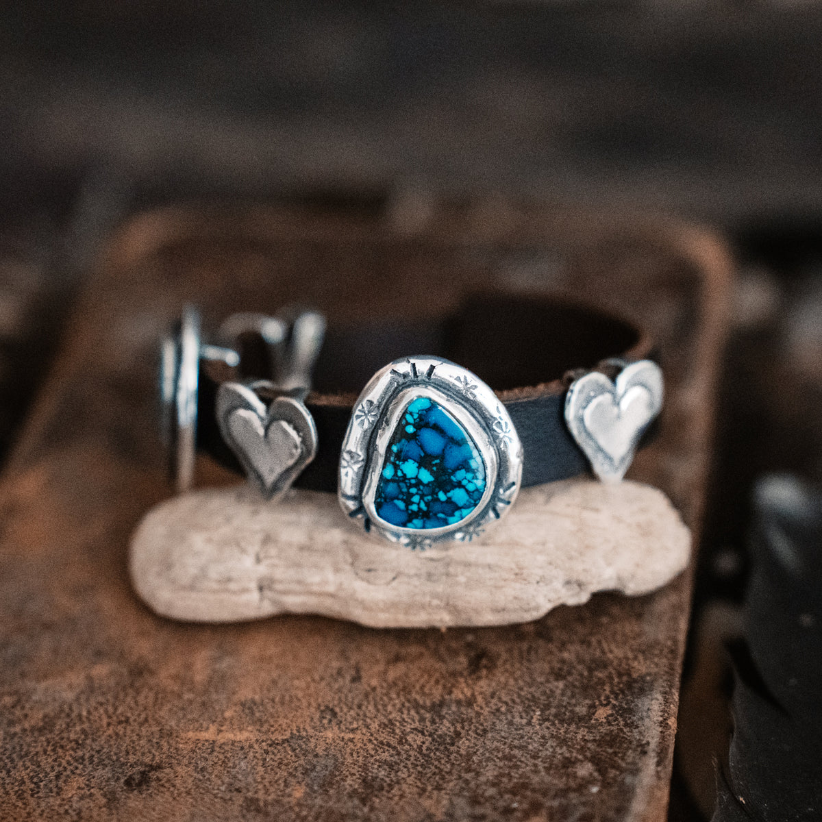 Bella Blue Leather Bracelet