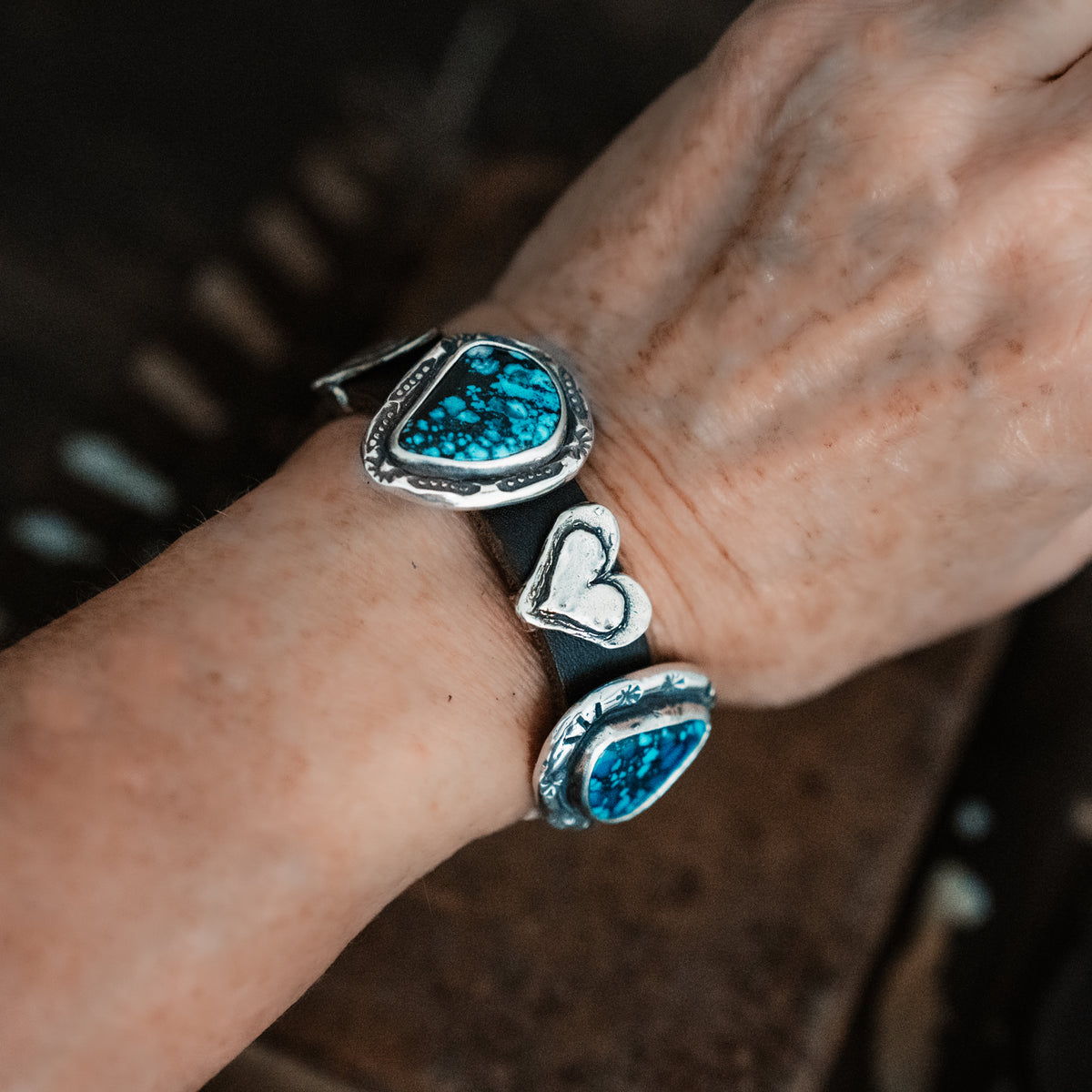 Bella Blue Leather Bracelet