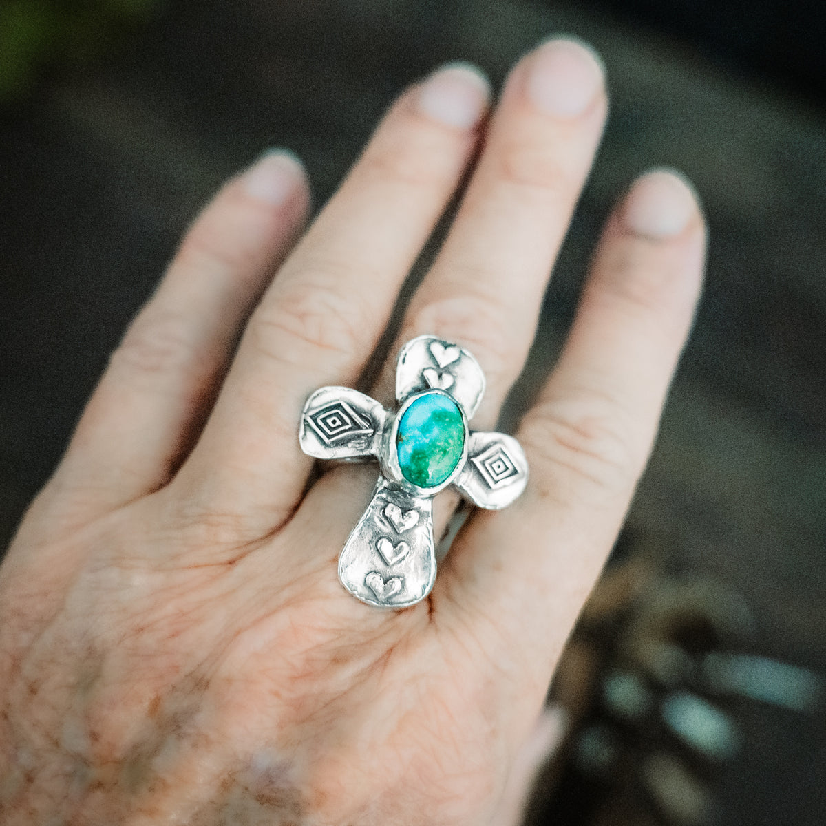 Big Faith Sonoran Gold Turquoise Ring- Adjusted to your size