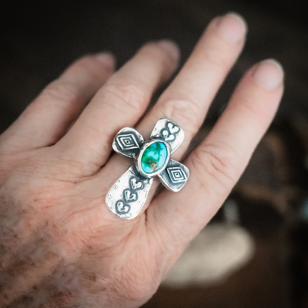 Big Faith Sonoran Gold Turquoise Ring- Adjusted to your size
