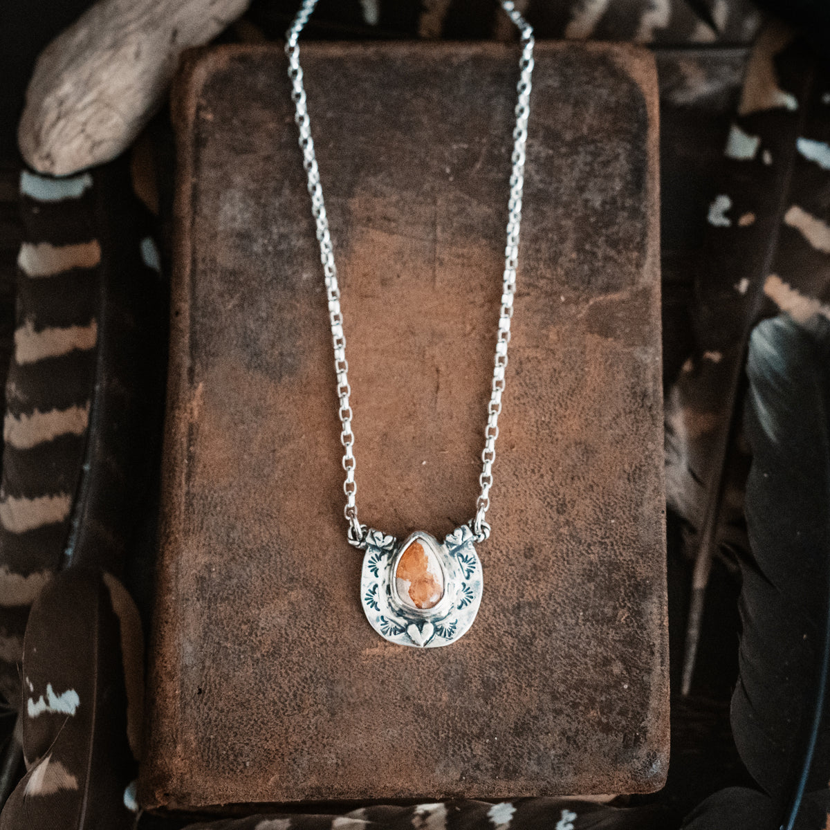 Big Horseshoe Fire Opal Necklace