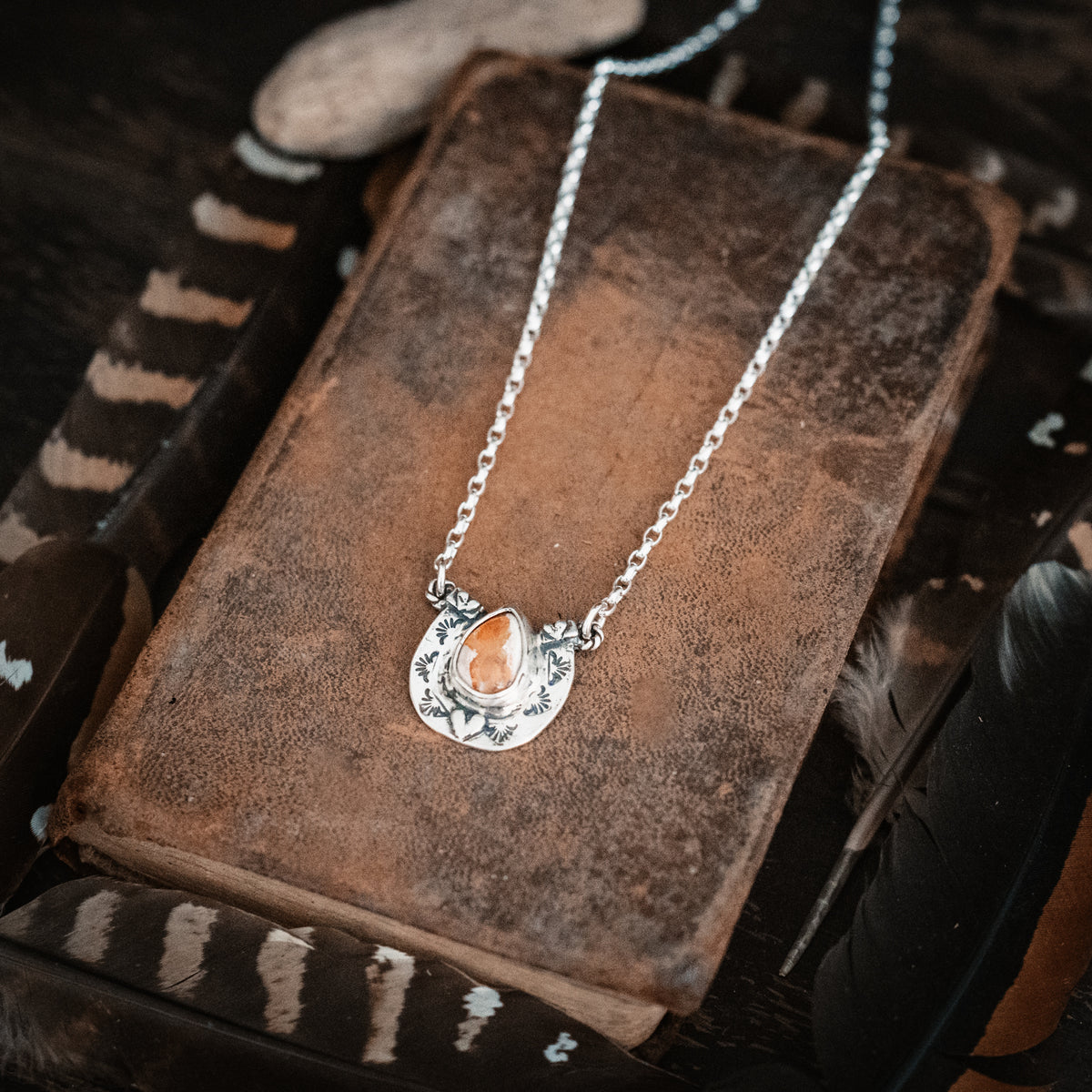 Big Horseshoe Fire Opal Necklace
