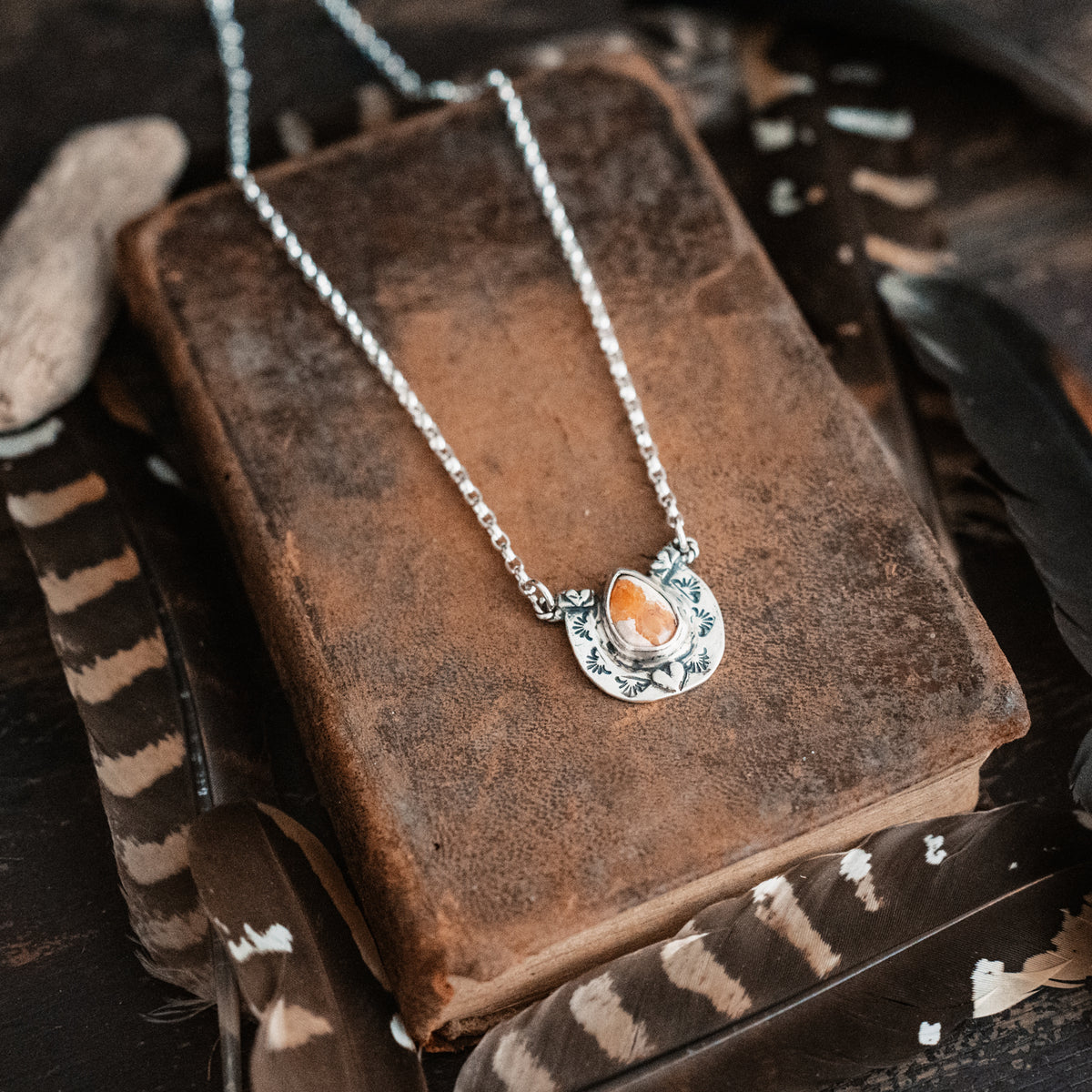 Big Horseshoe Fire Opal Necklace