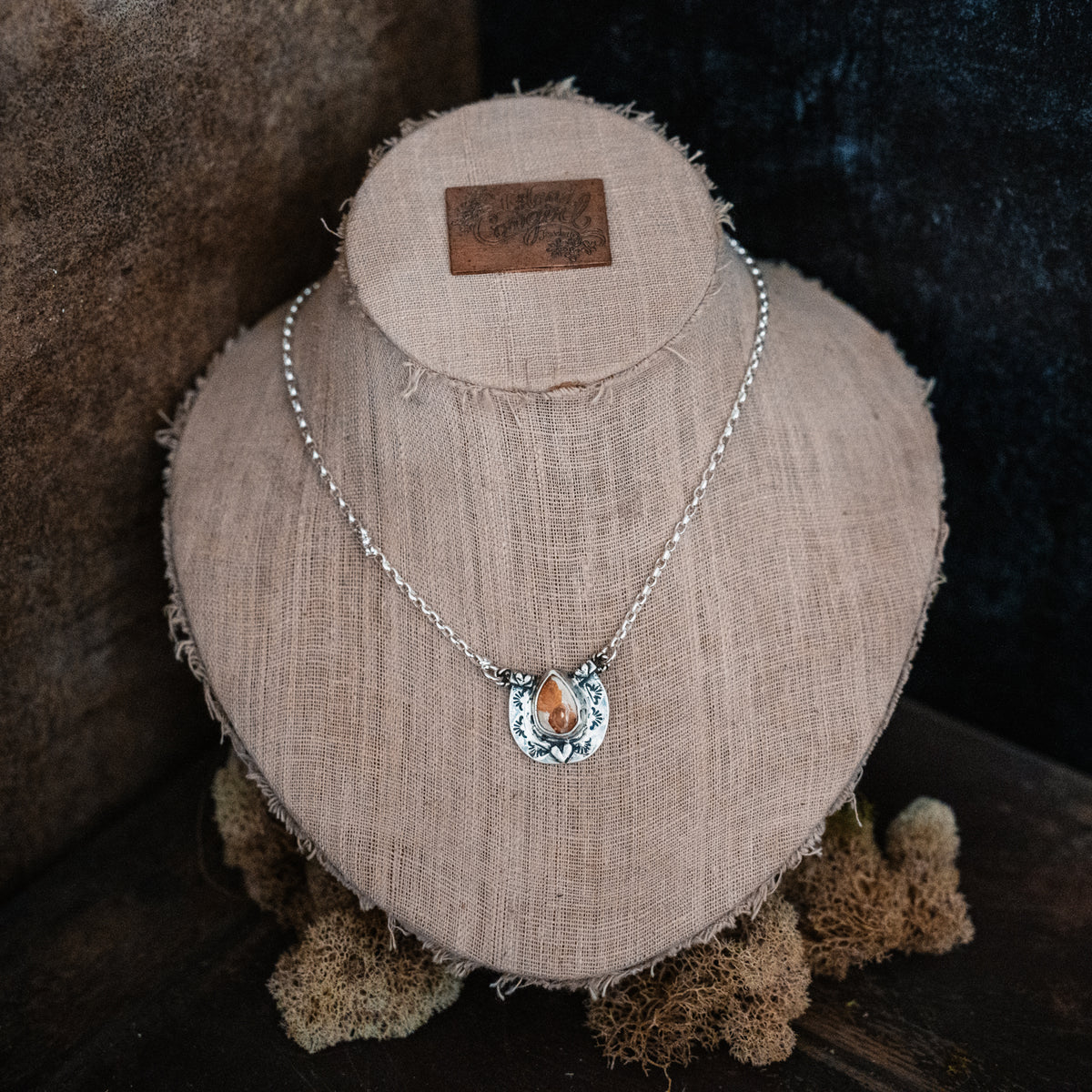 Big Horseshoe Fire Opal Necklace