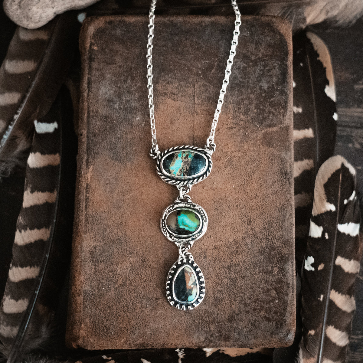 Stepping Stone Black Jack Necklace