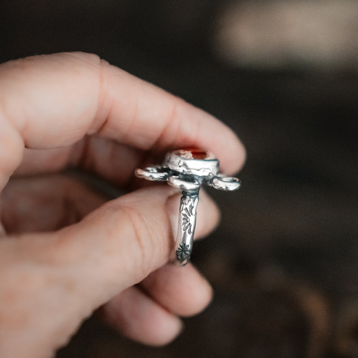Blossom Fire Opal Ring- Size 7.5