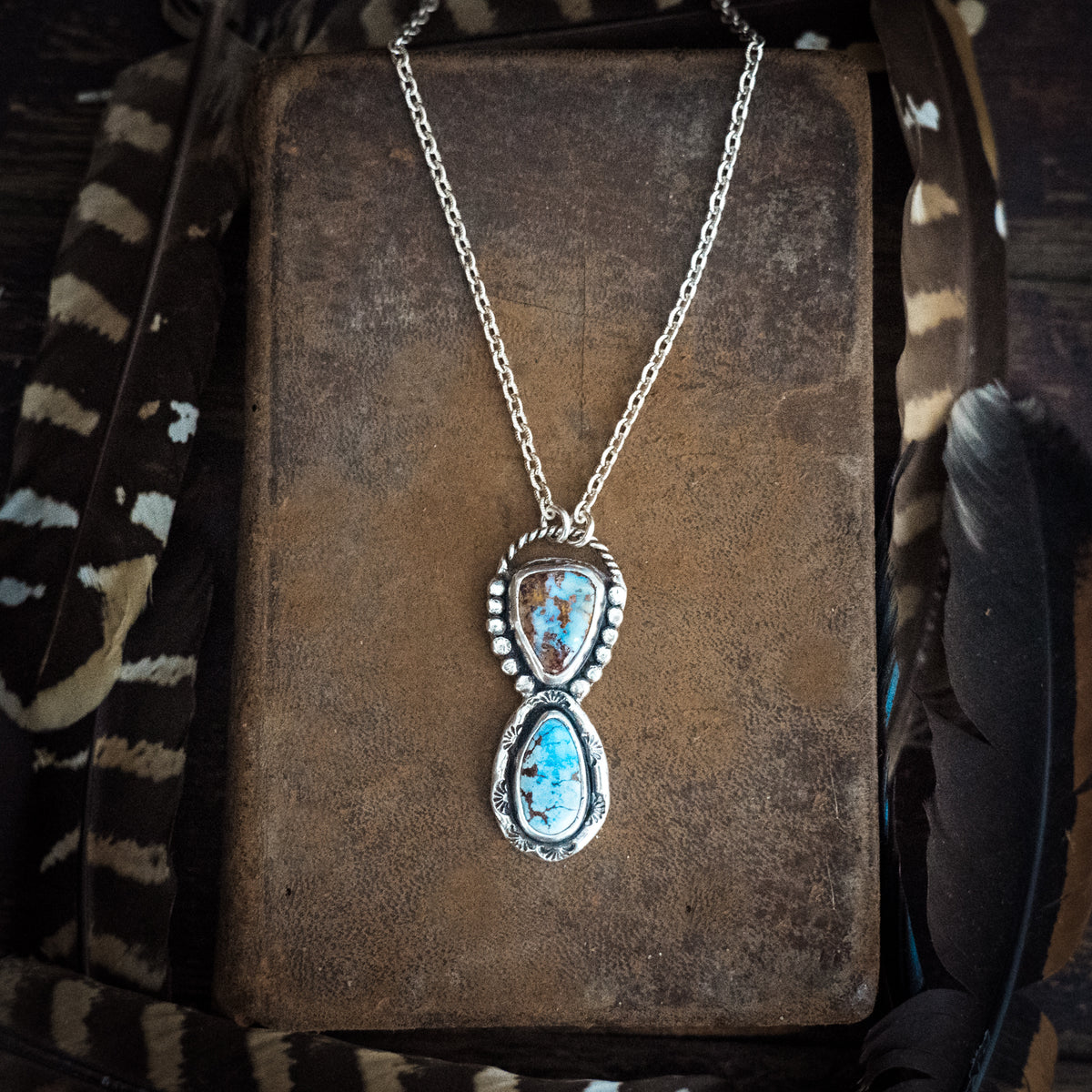 Blue Skies Ahead Golden Hills Lavender Turquoise Necklace