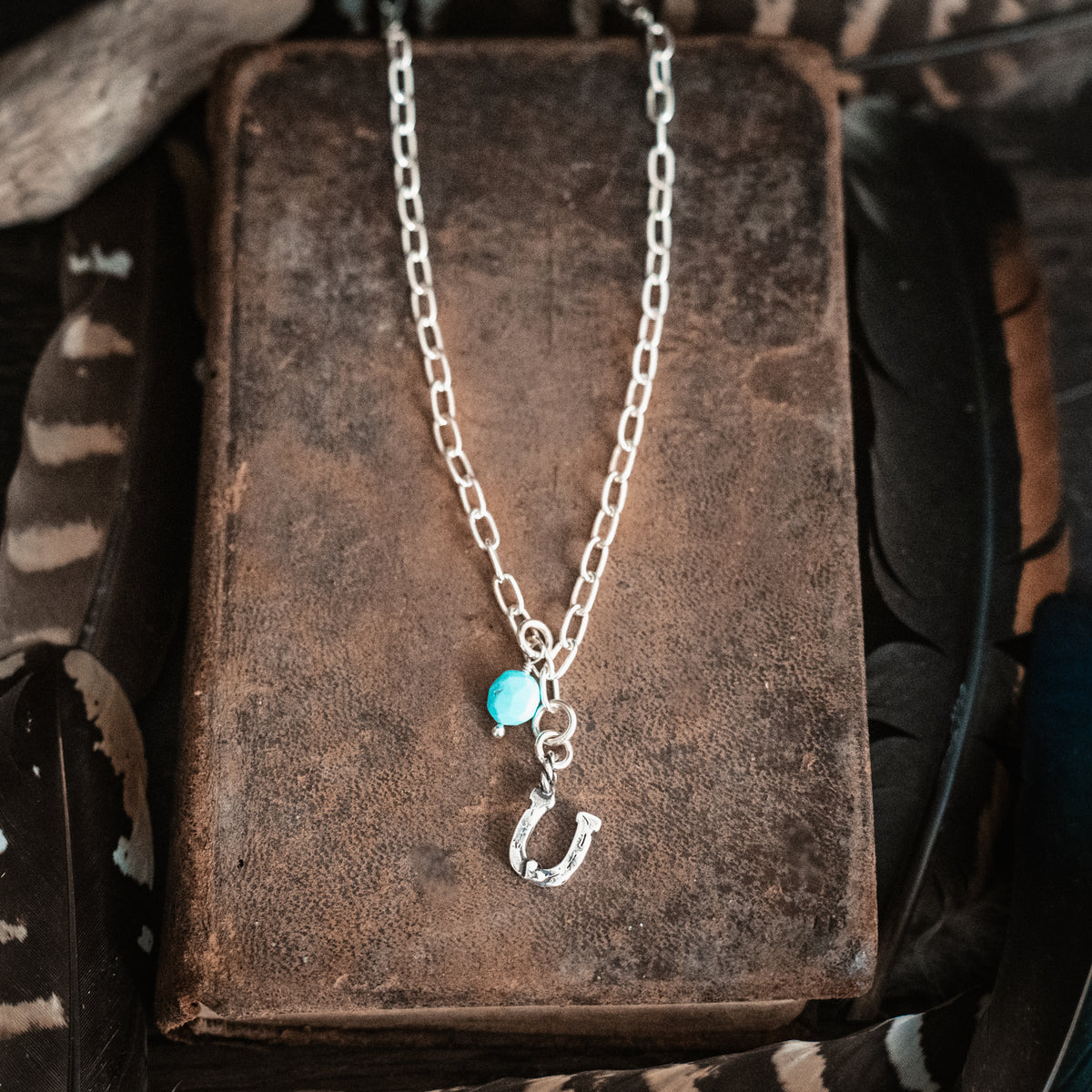 Blue Sky Horseshoe Necklace
